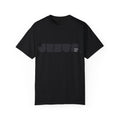 A black-colored t-shirt with the text 'JESUS love you' printed in a large, bold font in a blackish color.