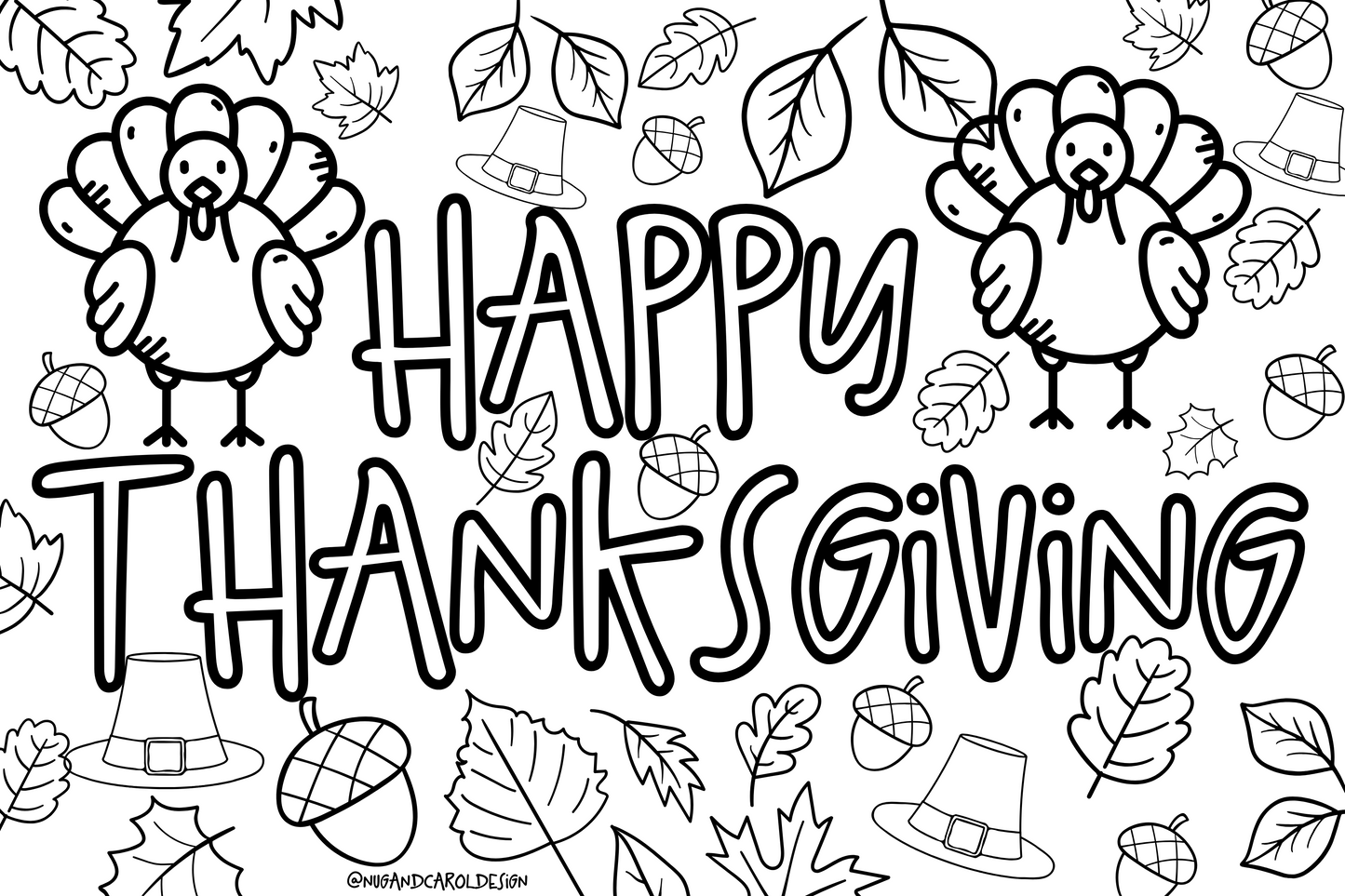 Banner| Thanksgiving Coloring Banner