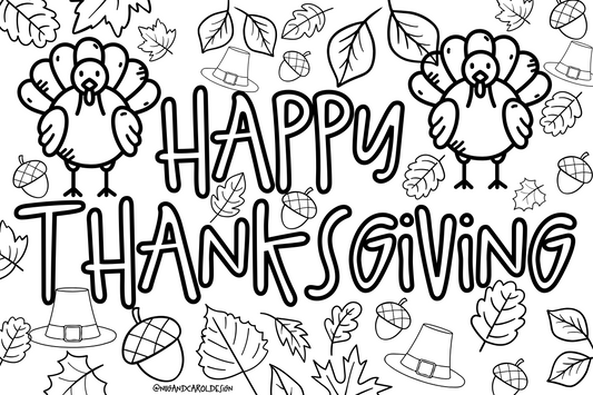 Banner| Thanksgiving Coloring Banner