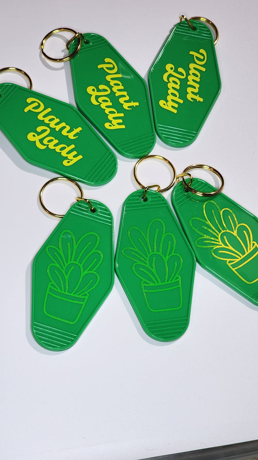 Plant Lady Motel Keychain