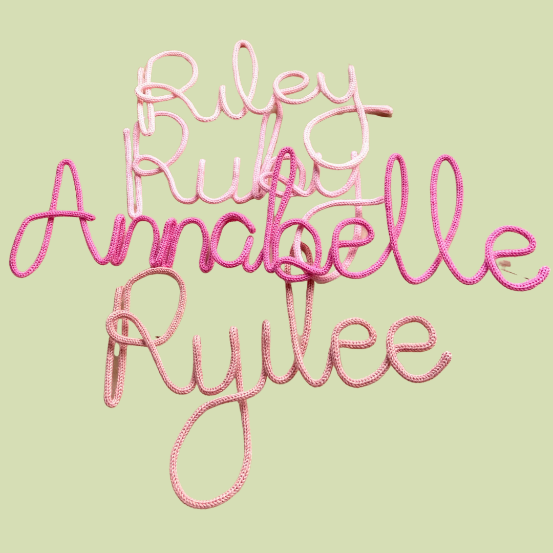 Custom Knit Wire Lettering