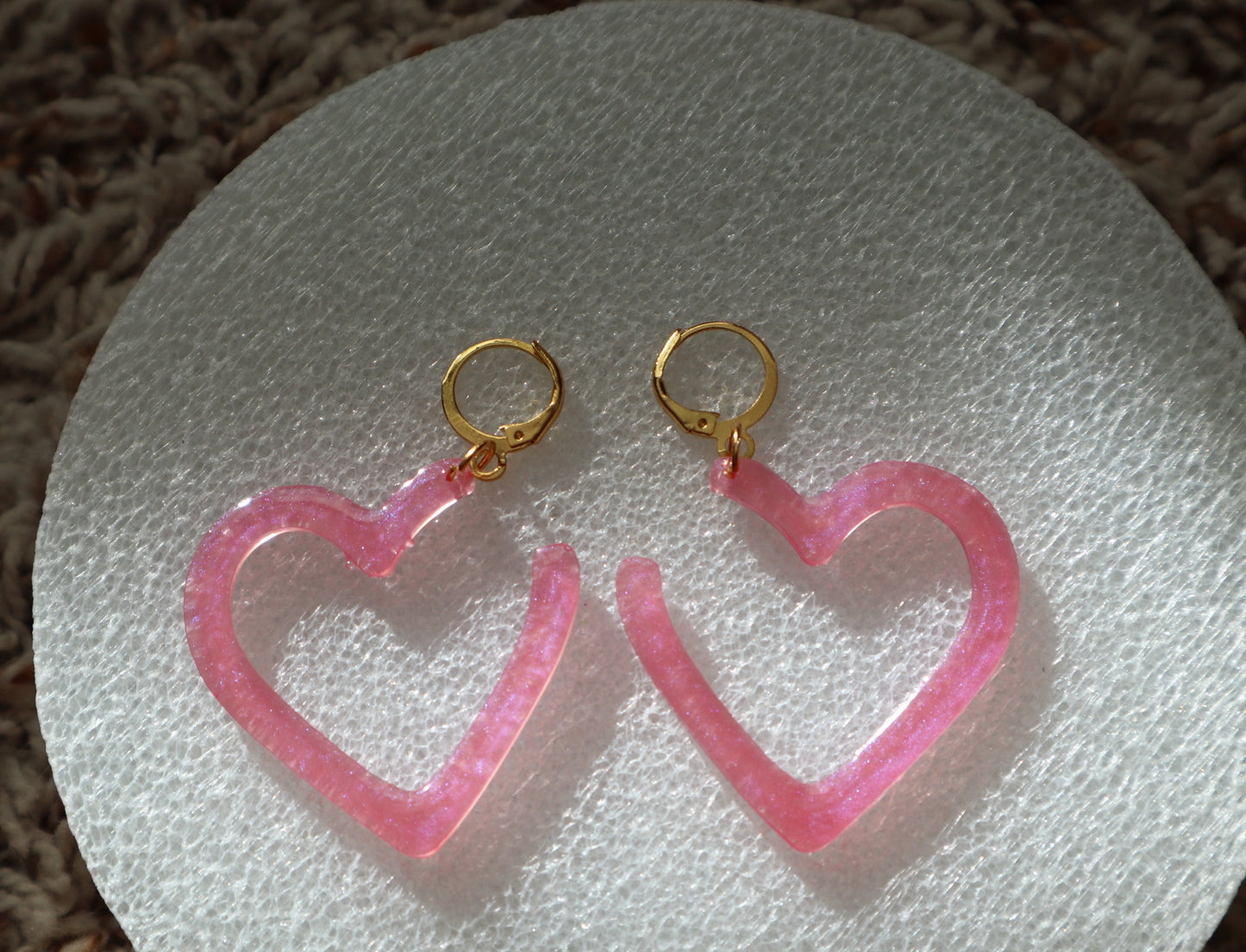 Resin Heart Earrings