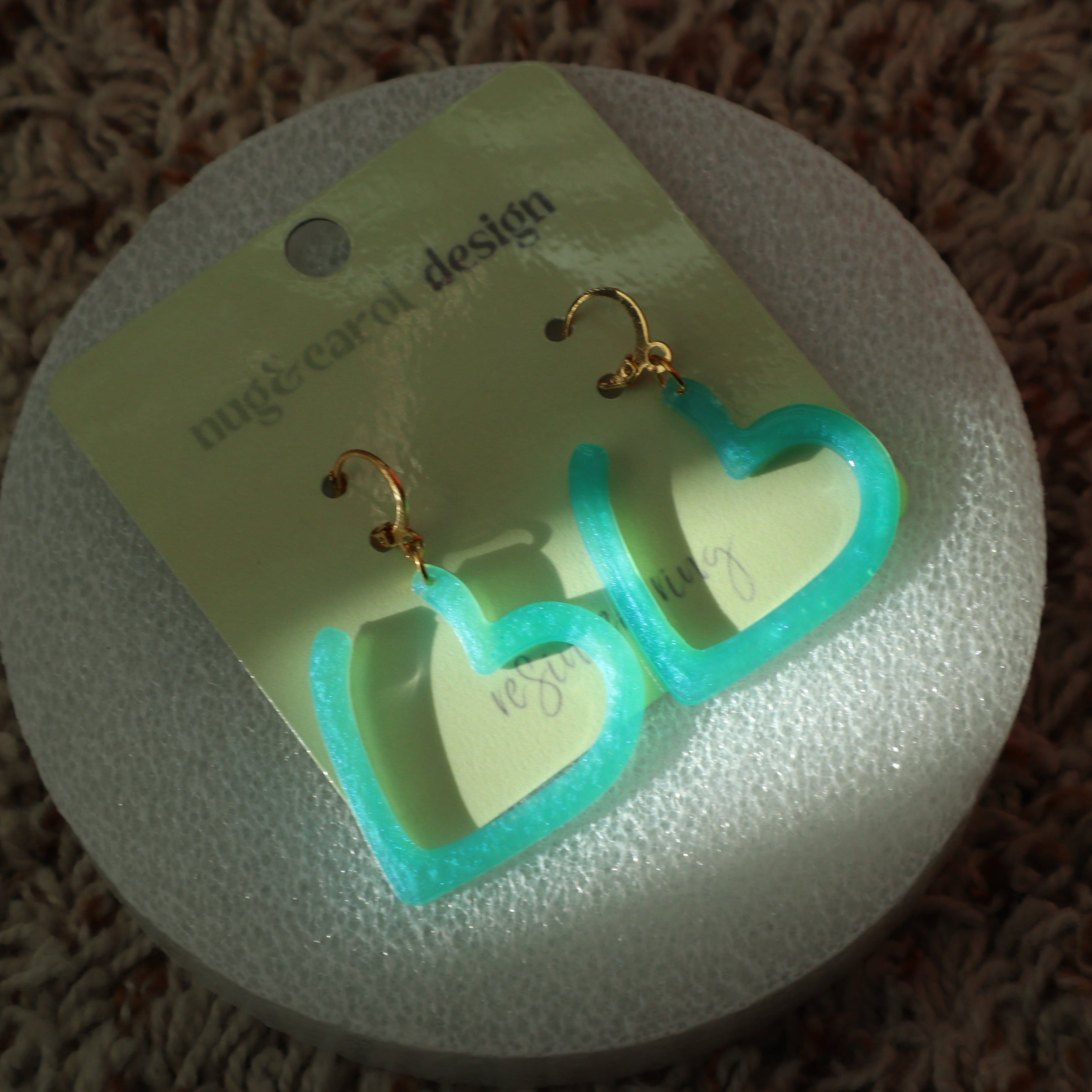 Resin Heart Earrings
