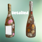 Hand Painted Wine Bottle