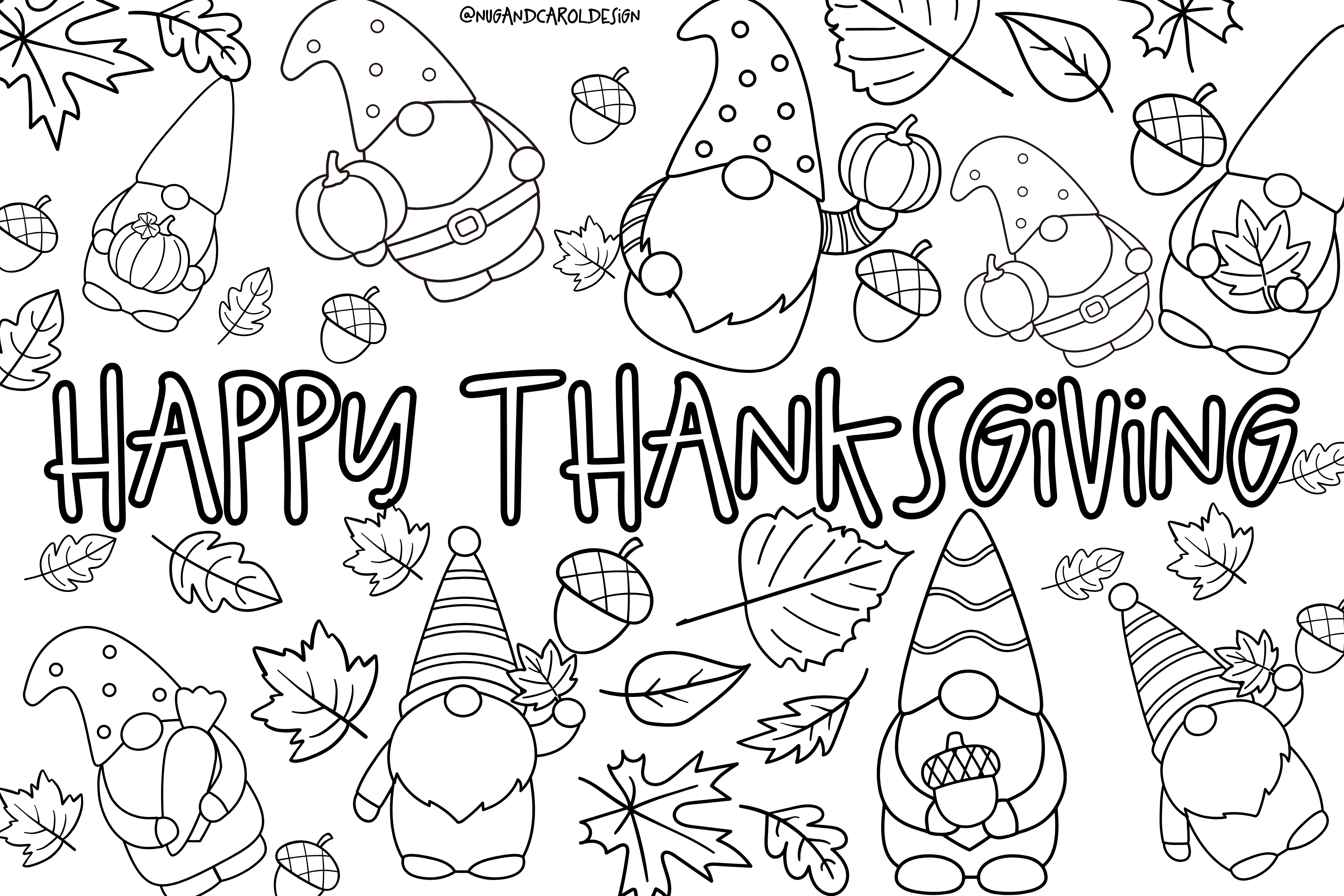 Banner| Thanksgiving Coloring Banner