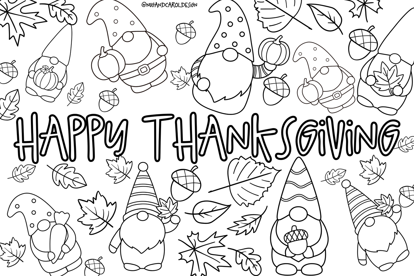 Banner| Thanksgiving Coloring Banner