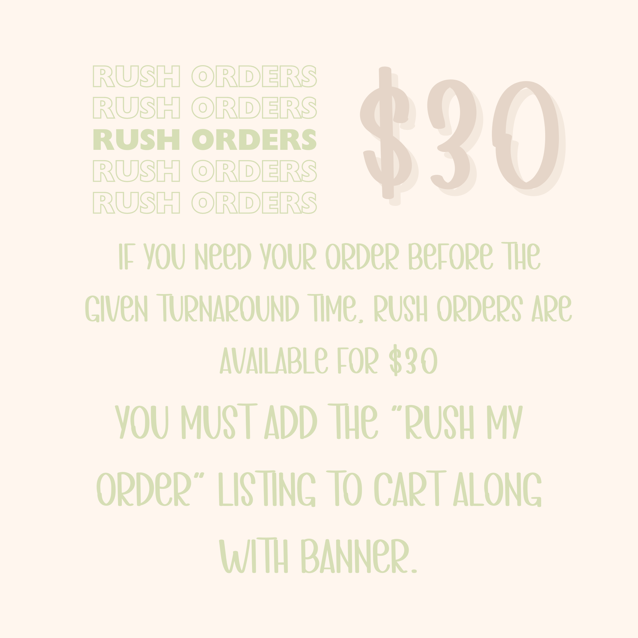 RUSH MY ORDER