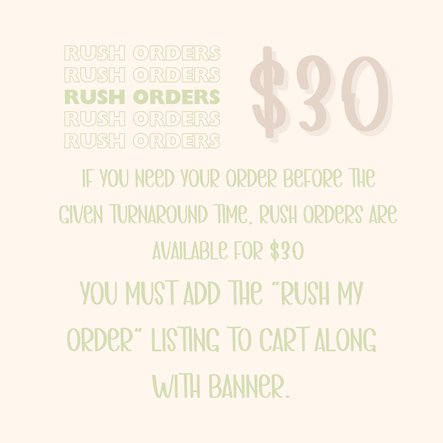 RUSH MY ORDER