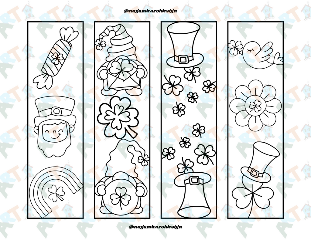 Coloring Bookmarks| St. Patricks Day Bookmark PRINTABLE