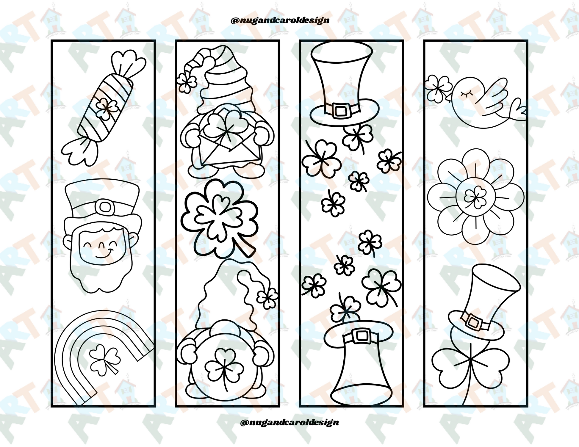 Coloring Bookmarks| St. Patricks Day Bookmark PRINTABLE