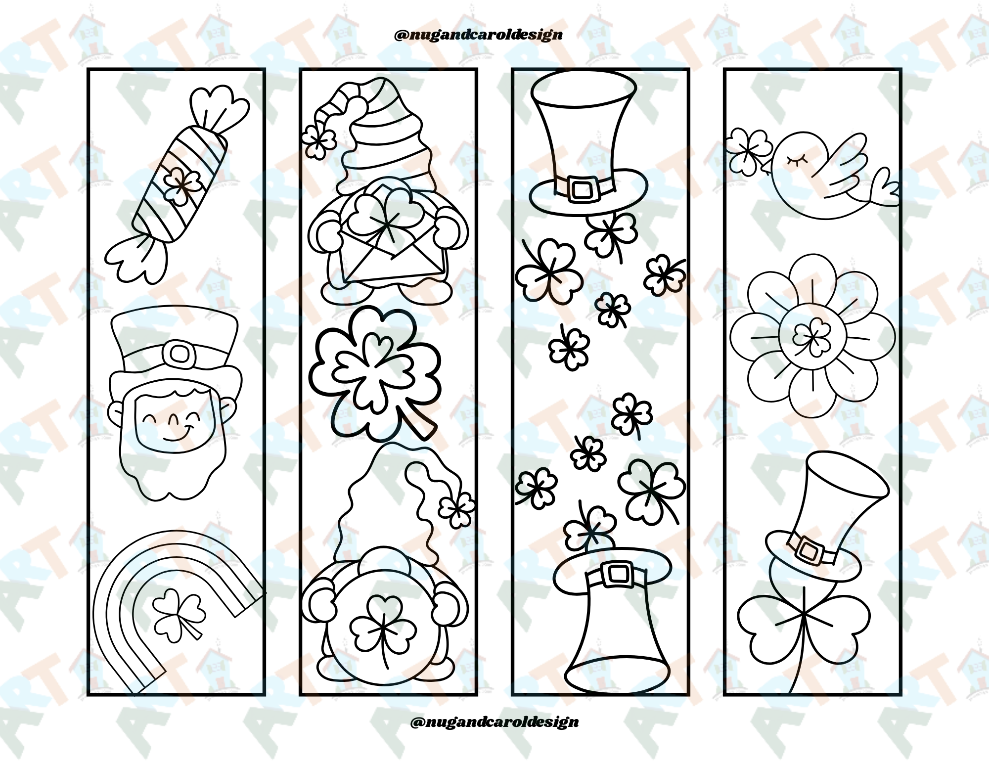 Coloring Bookmarks| St. Patricks Day Bookmark PRINTABLE