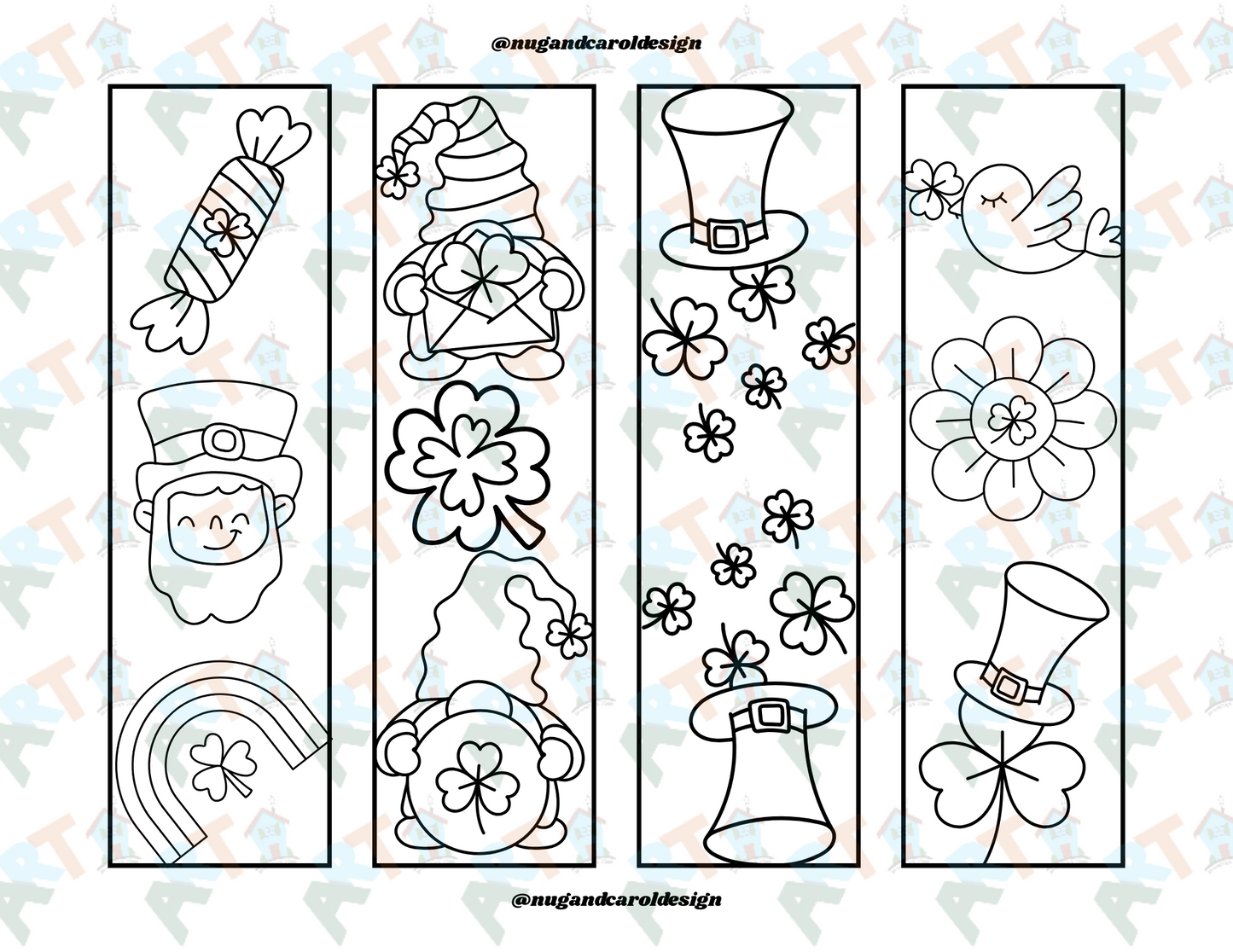 Coloring Bookmarks| St. Patricks Day Bookmark PRINTABLE