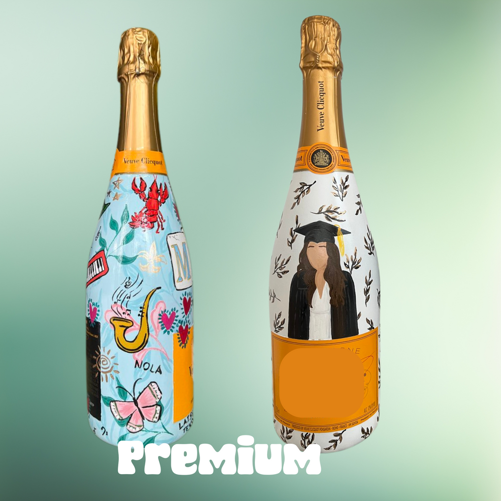 Hand Painted Wine Bottle
