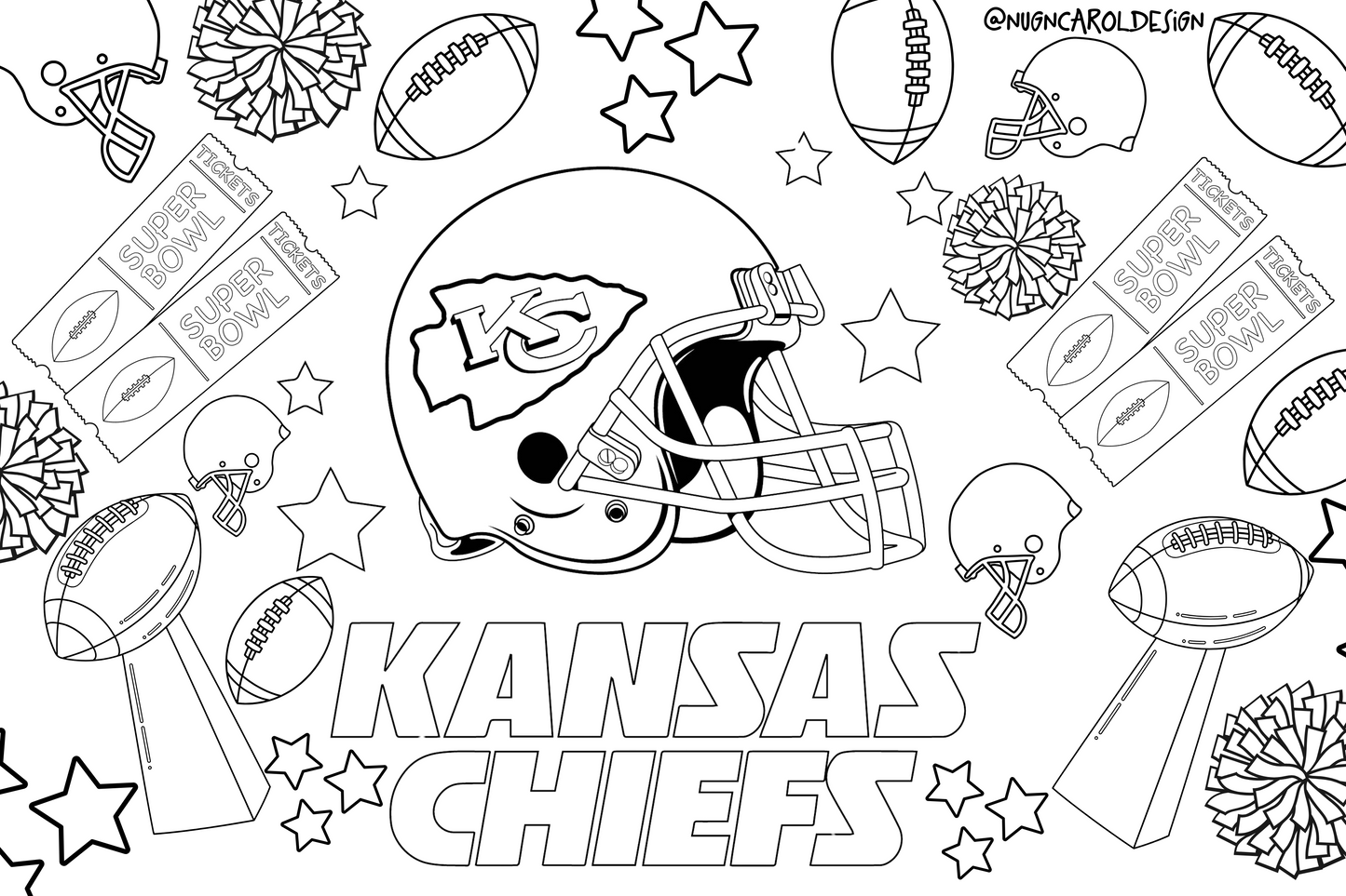 Coloring Pages| Super Bowl 2025 PRINTABLE