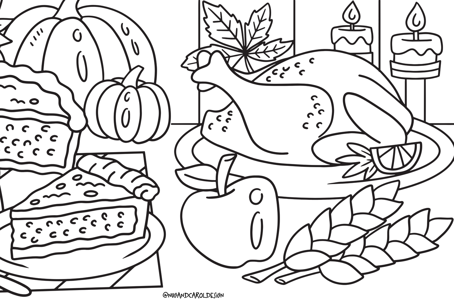 Banner| Thanksgiving Coloring Banner