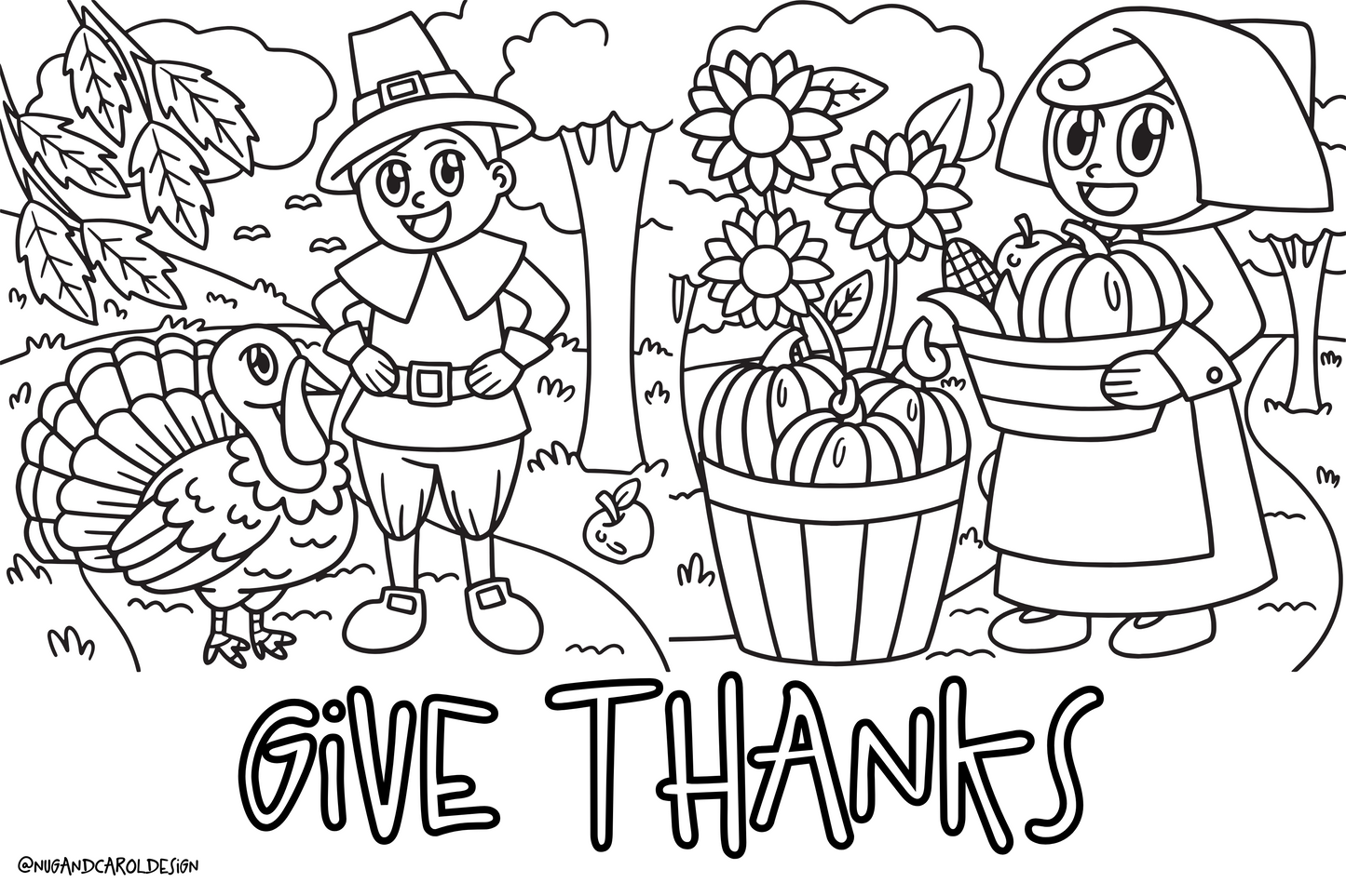 Banner| Thanksgiving Coloring Banner