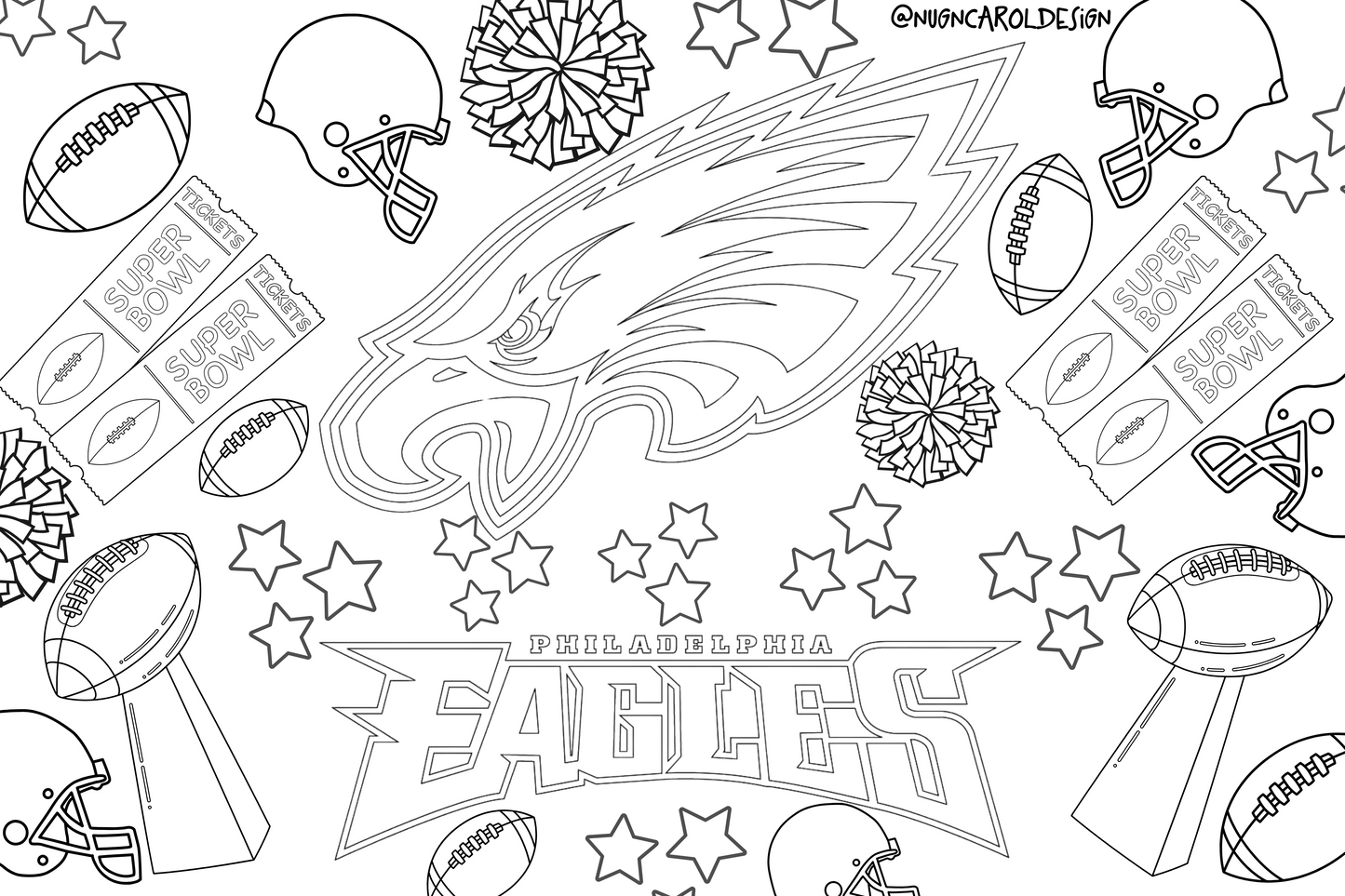 Coloring Pages| Super Bowl 2025 PRINTABLE