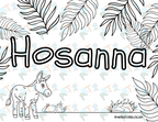 hosanna coloring page palm leaves and donkey