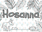 hosanna coloring page palm leaves and donkey