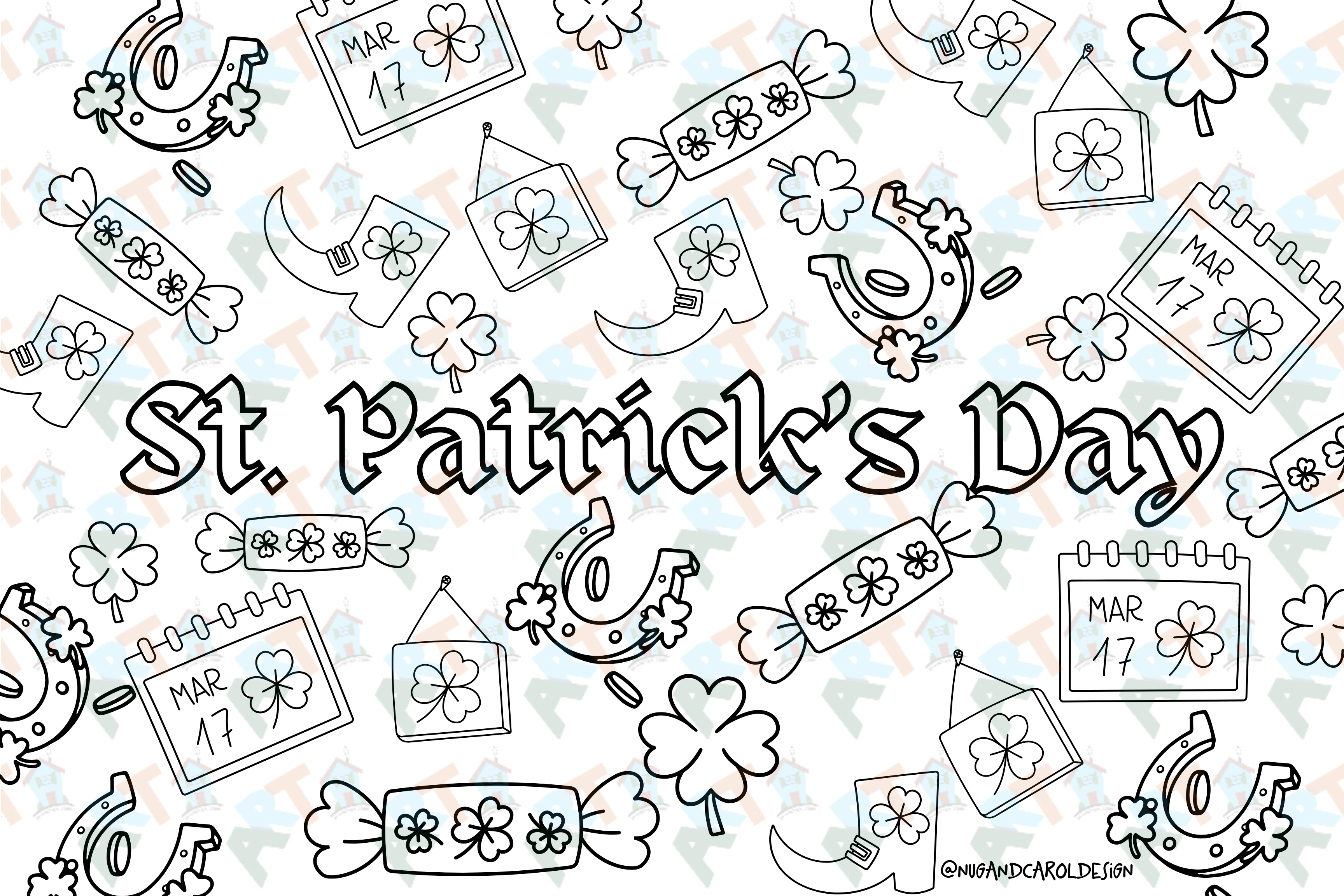 reapating pattern of St Patricks Icons