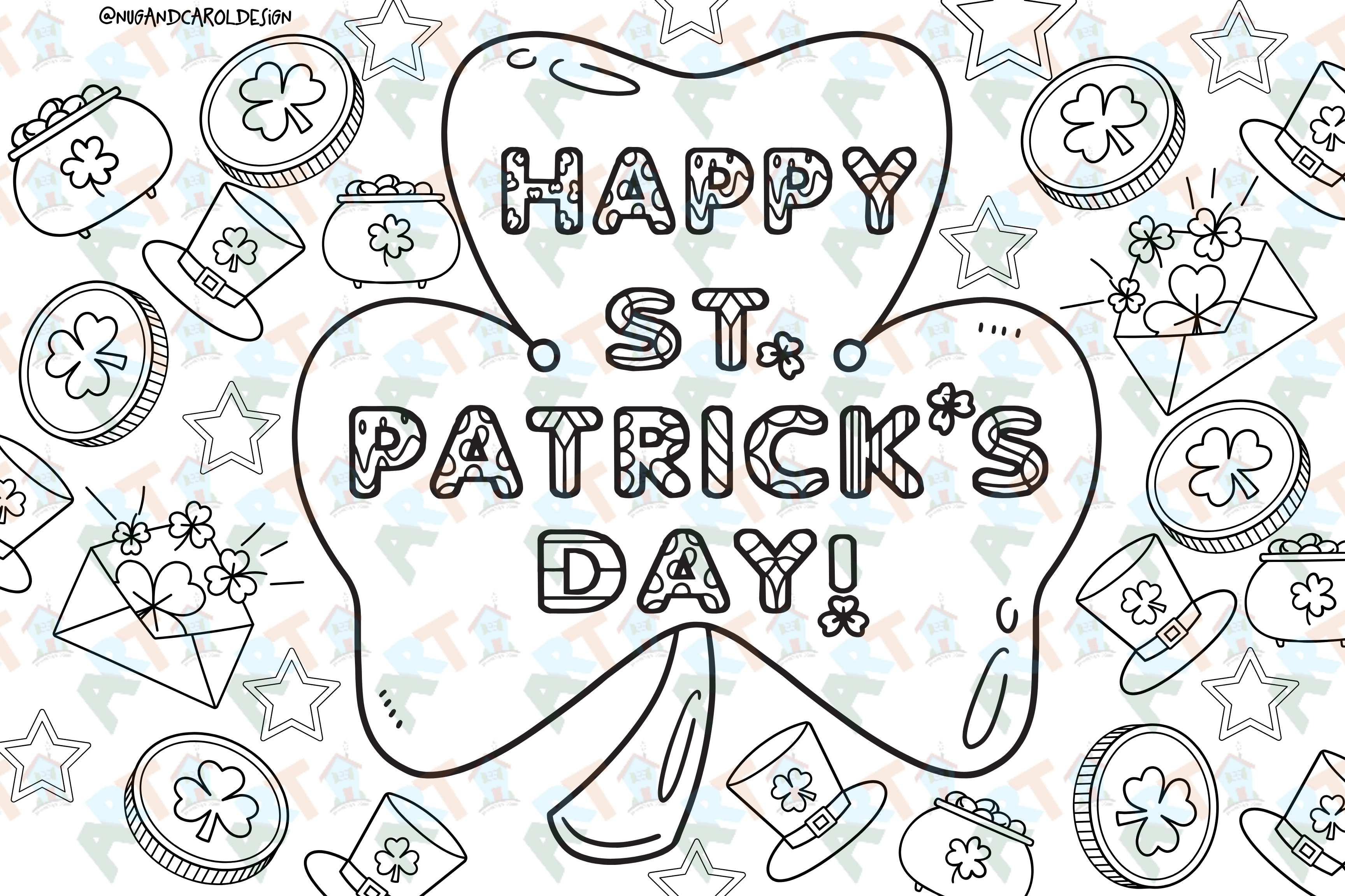 large st patricks wording inside a clover