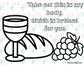 last supper coloring page bread goblet and grapes