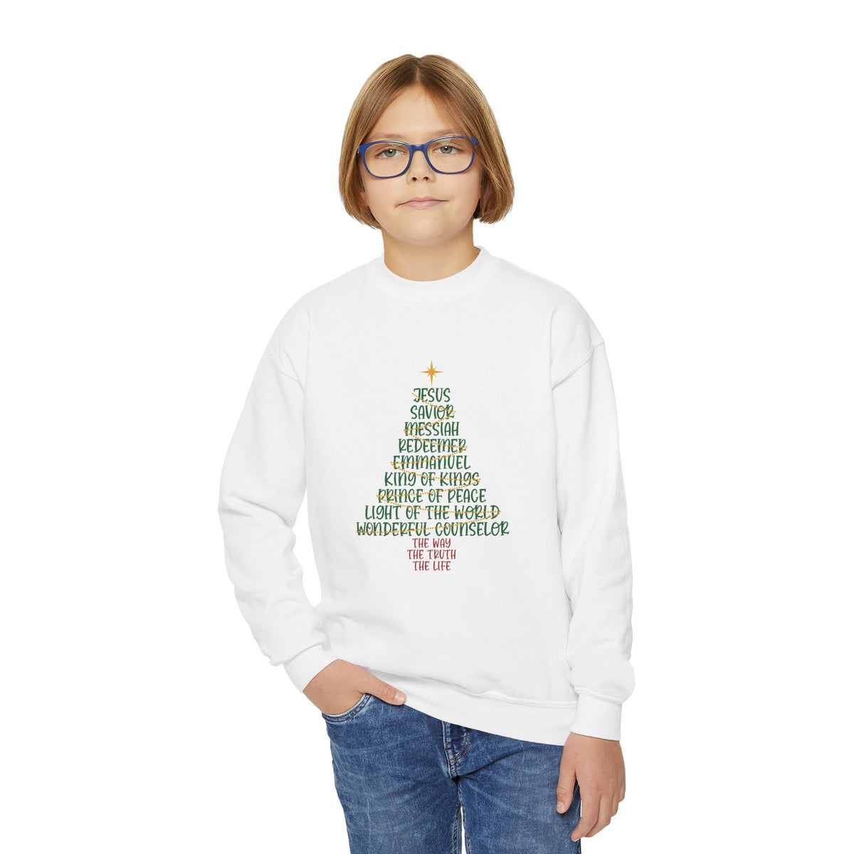 Youth CHRISTmas Tree Crewneck Sweatshirt