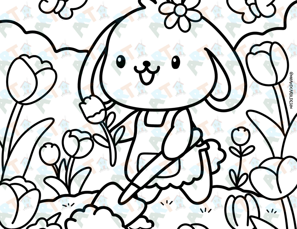 Spring Scenes Color Pages Coloring Pages| Spring Scenes Coloring Page – Nug&Carol Design