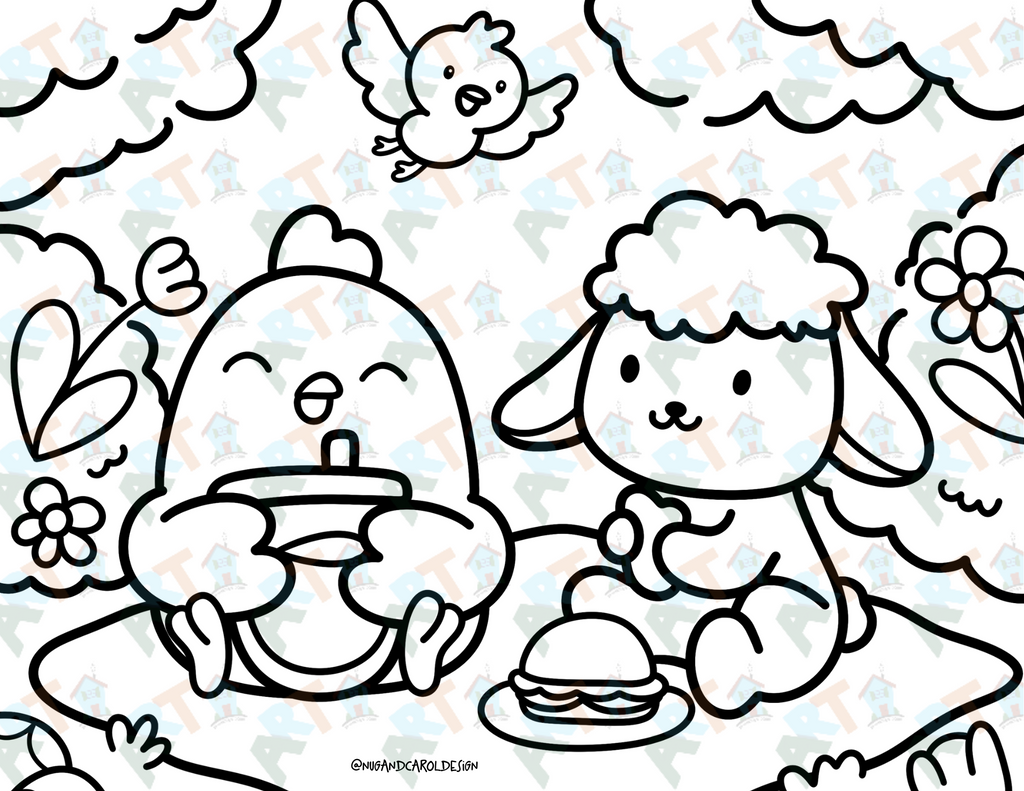 Free Coloring Spring Scenes Coloring Pages| Spring Scenes Coloring Page – Nug&Carol Design