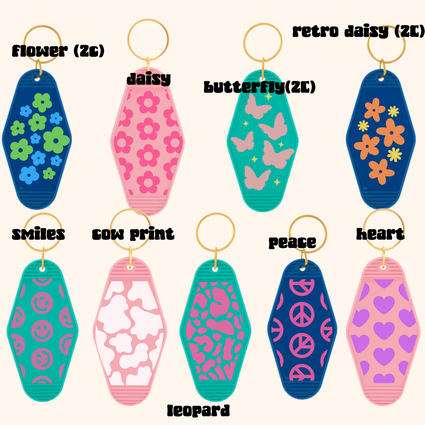 Motel KeyChains| Pattern Keychains