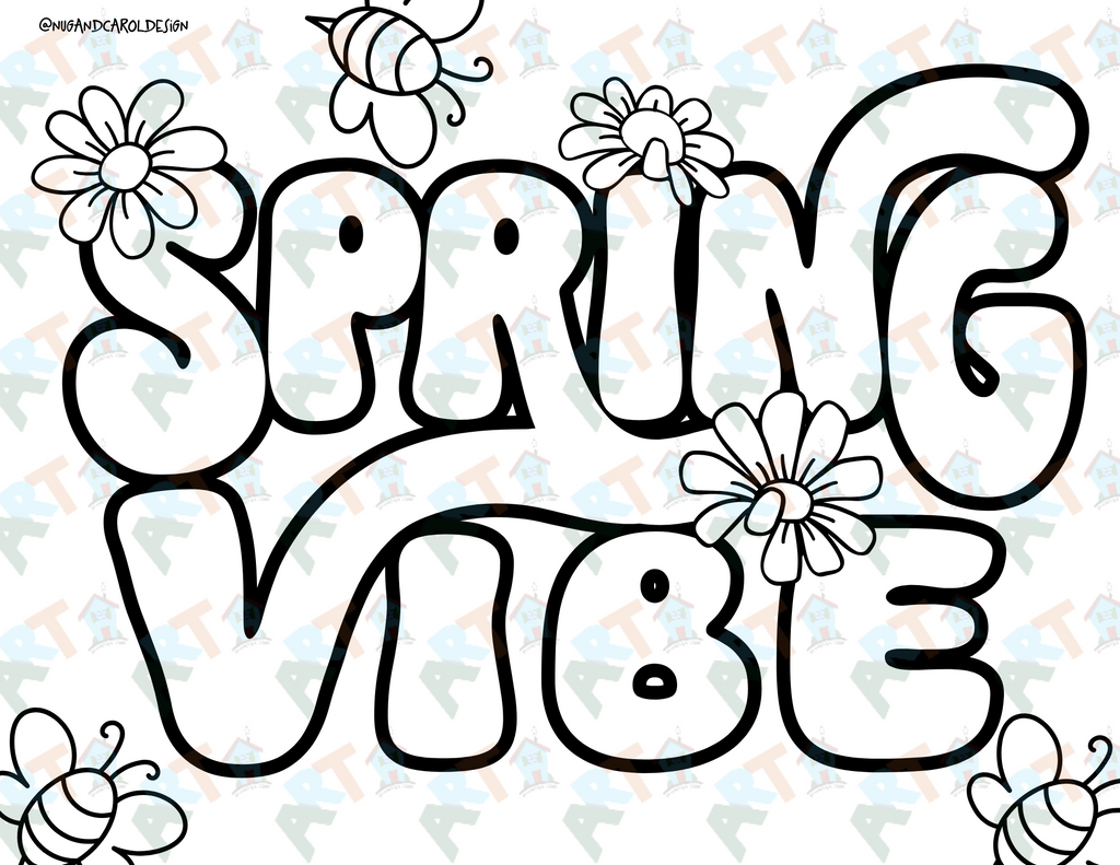 Coloring Pages| Spring Vibes Coloring Page