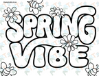 Coloring Pages| Spring Vibes Coloring Page